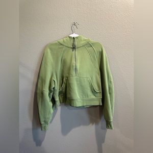 Green Foliage - Scuba Oversized Half Zip